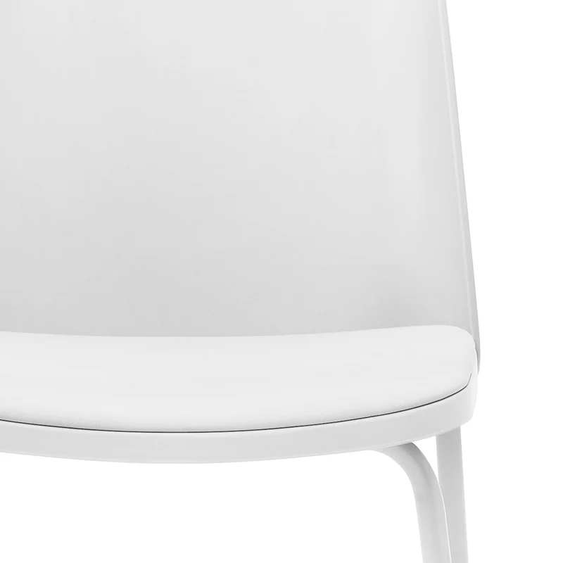 Chaise Résine Faux Cuir - Cosmo Blanc