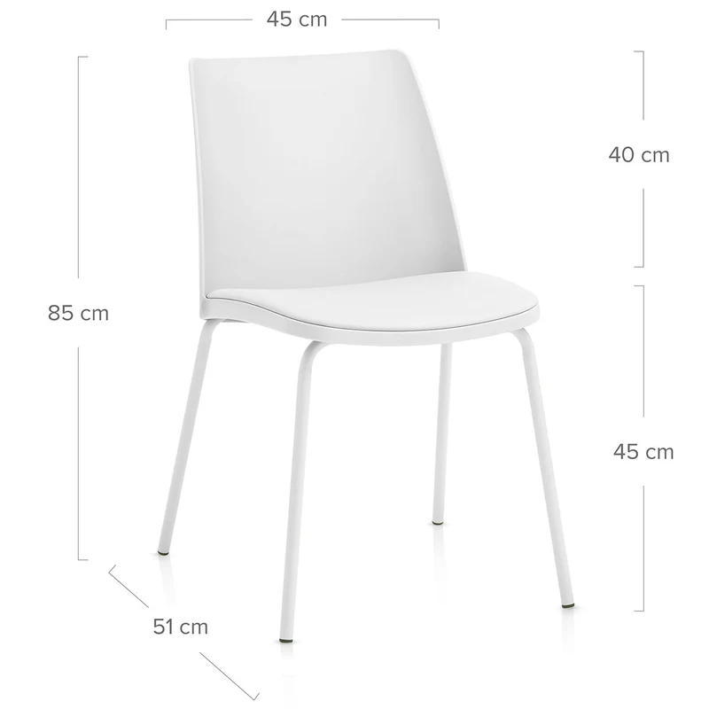 Chaise Résine Faux Cuir - Cosmo Blanc