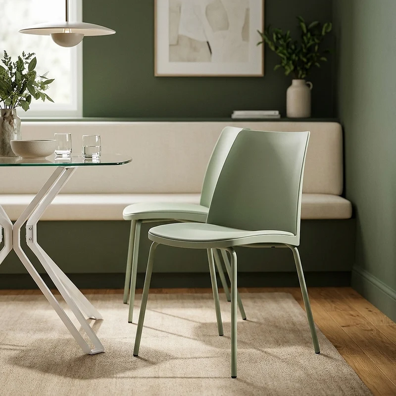 Chaise Résine Faux Cuir - Cosmo Vert