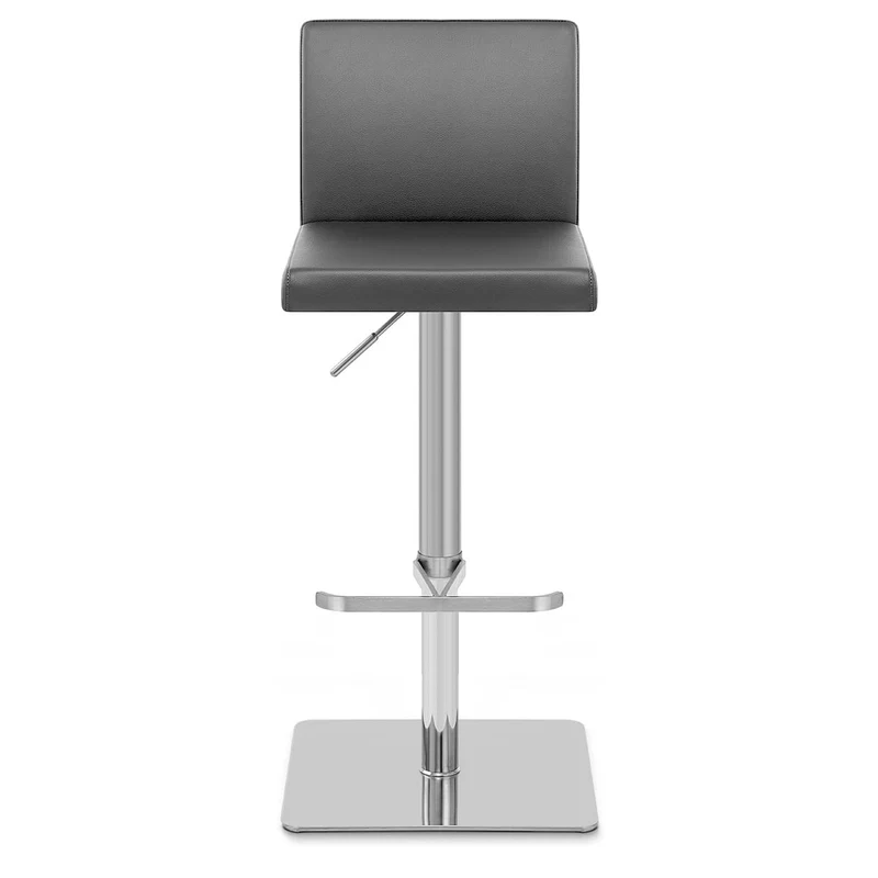 Chaise de Bar Faux Cuir Chrome Brosse - Lexi Gris