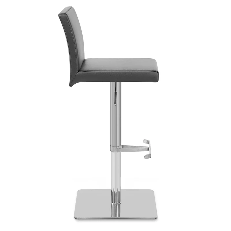 Chaise de Bar Faux Cuir Chrome Brosse - Lexi Gris