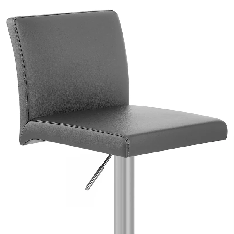 Chaise de Bar Faux Cuir Chrome Brosse - Lexi Gris