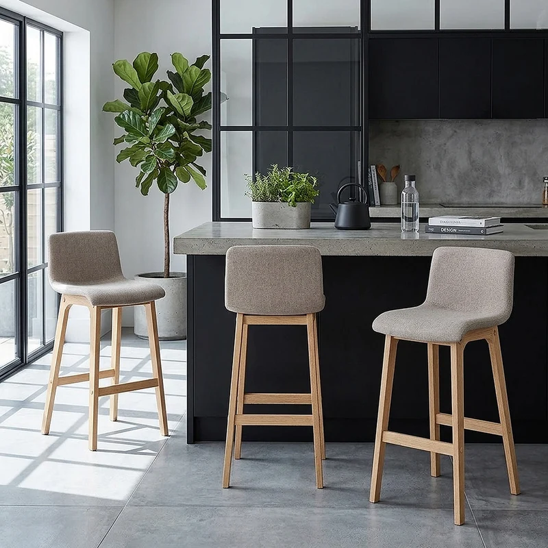 Tabouret de Bar Tissu - Haven Taupe