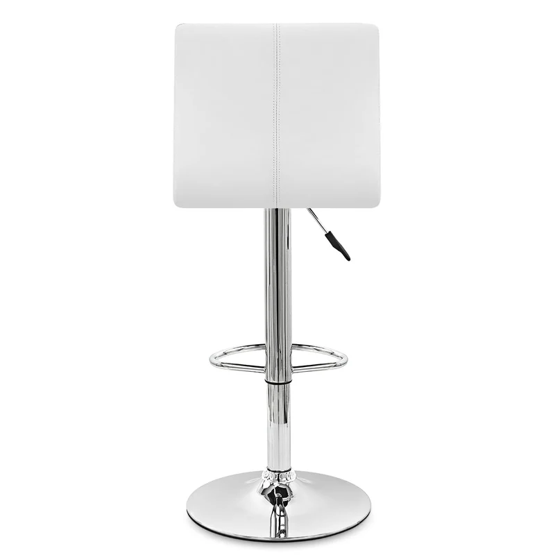 Chaise de Bar Cuir Chrome - Fabio Blanc