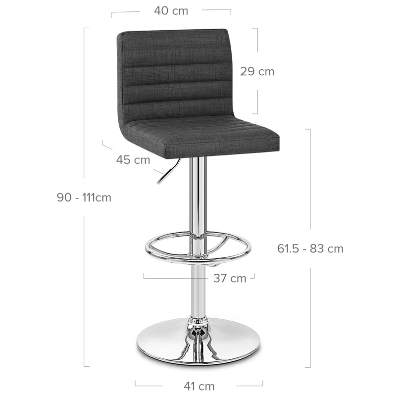Chaise de Bar Tissu - Mint Gris Foncé