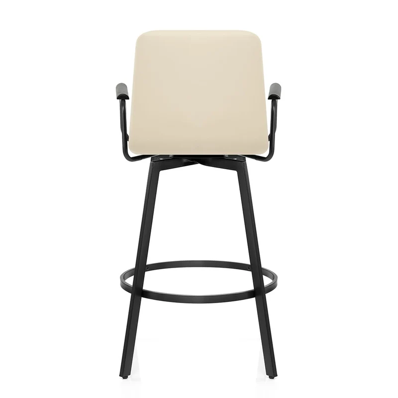 Tabouret Faux Cuir Noir - Marco Crème