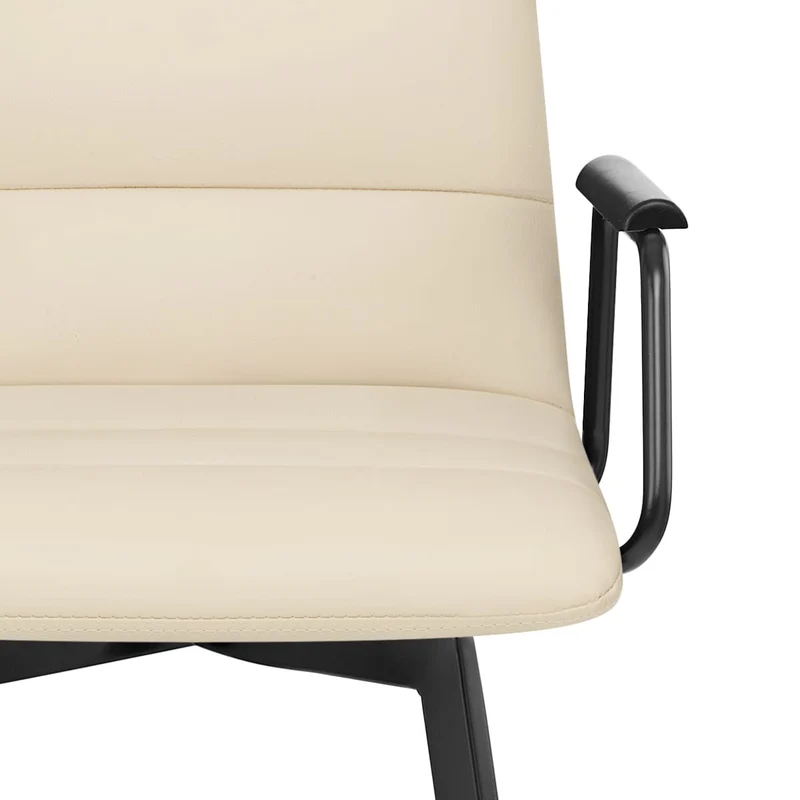 Tabouret Faux Cuir Noir - Marco Crème