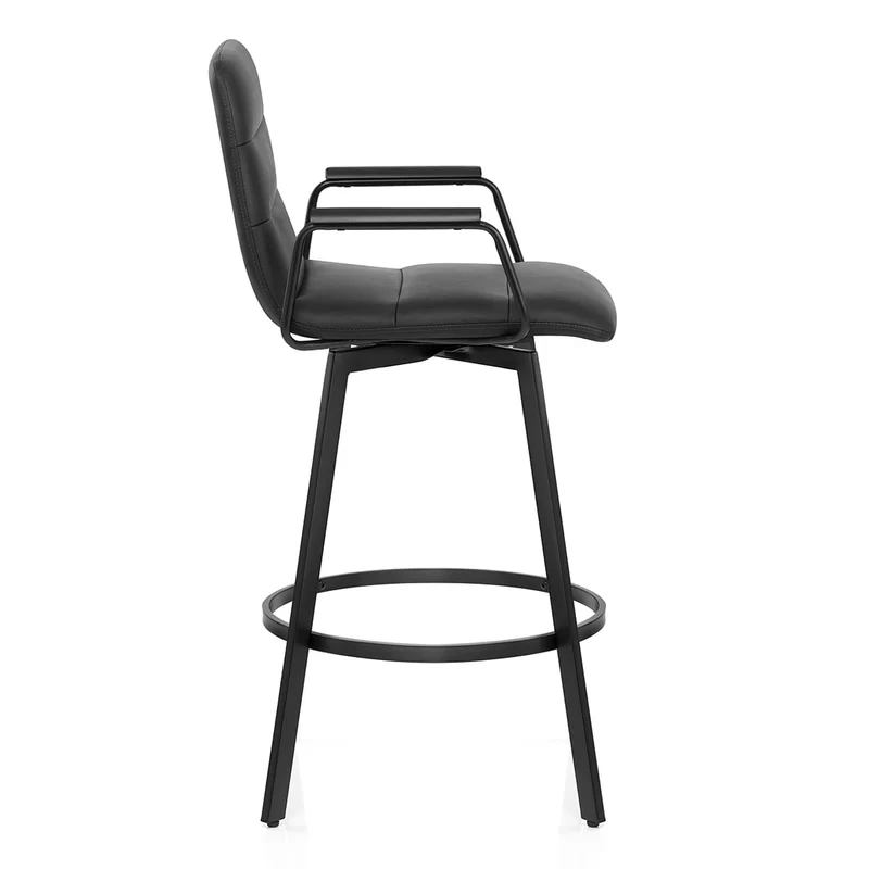 Tabouret Faux Cuir Noir - Marco Noir