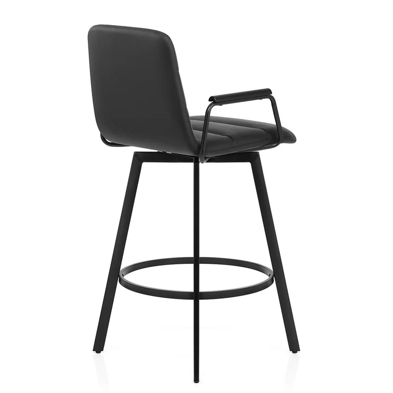 Tabouret Faux Cuir Noir - Marco Noir