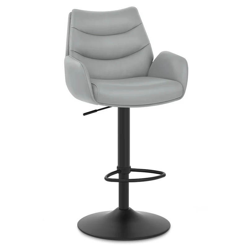 Tabouret Cuir Véritable - Madrid Gris