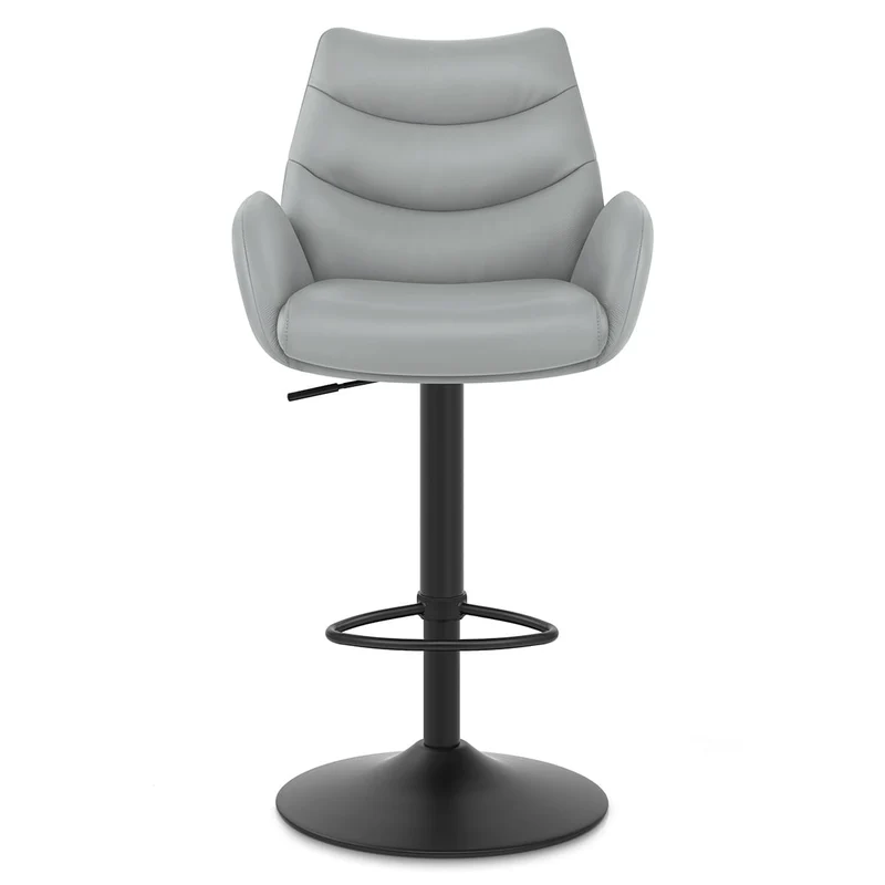 Tabouret Cuir Véritable - Madrid Gris