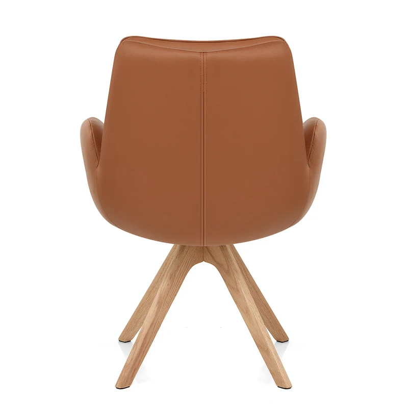 Fauteuil Bois Cuir Véritable - Madrid Marron