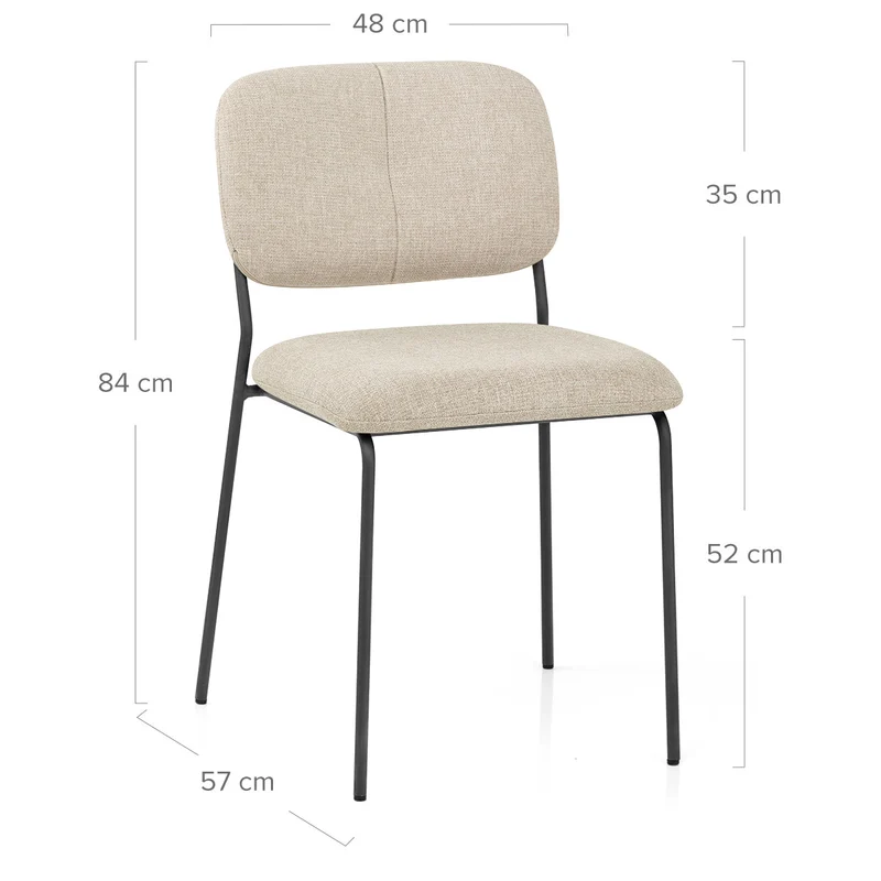 Chaise Tissu Empilable - Lila Crème