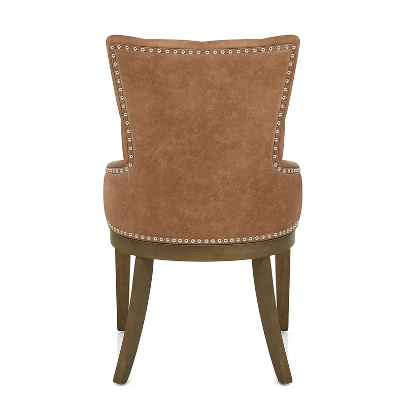 Chaise Faux Cuir Bois - Knightsbridge Marron