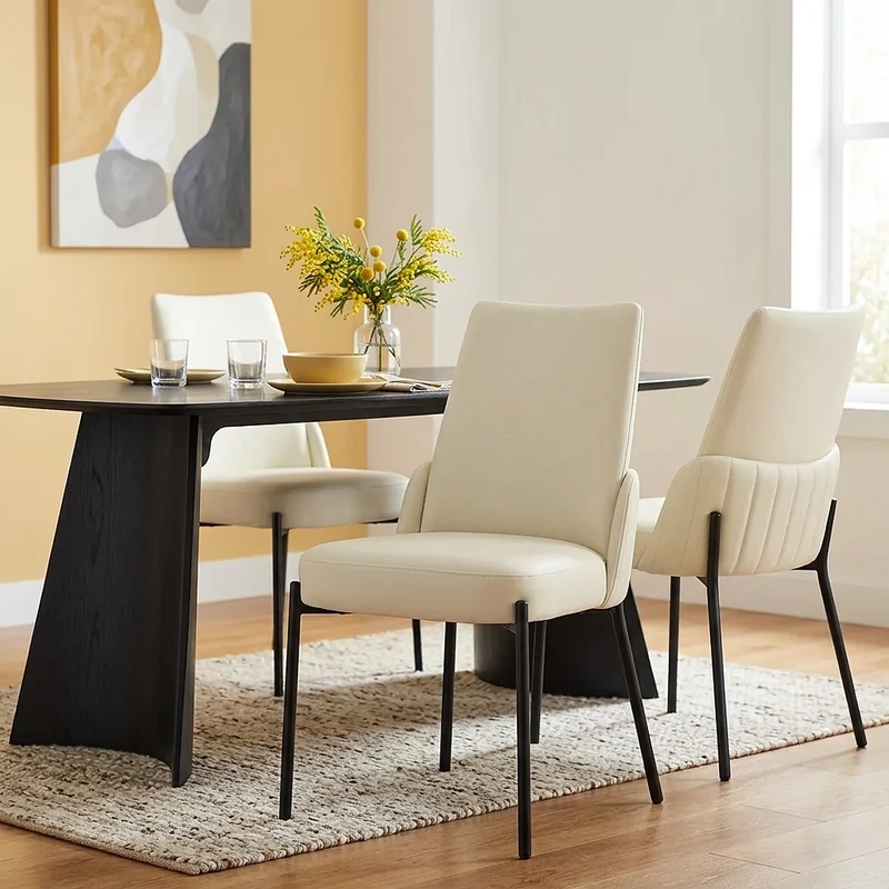 Chaise Faux Cuir - Juno Crème