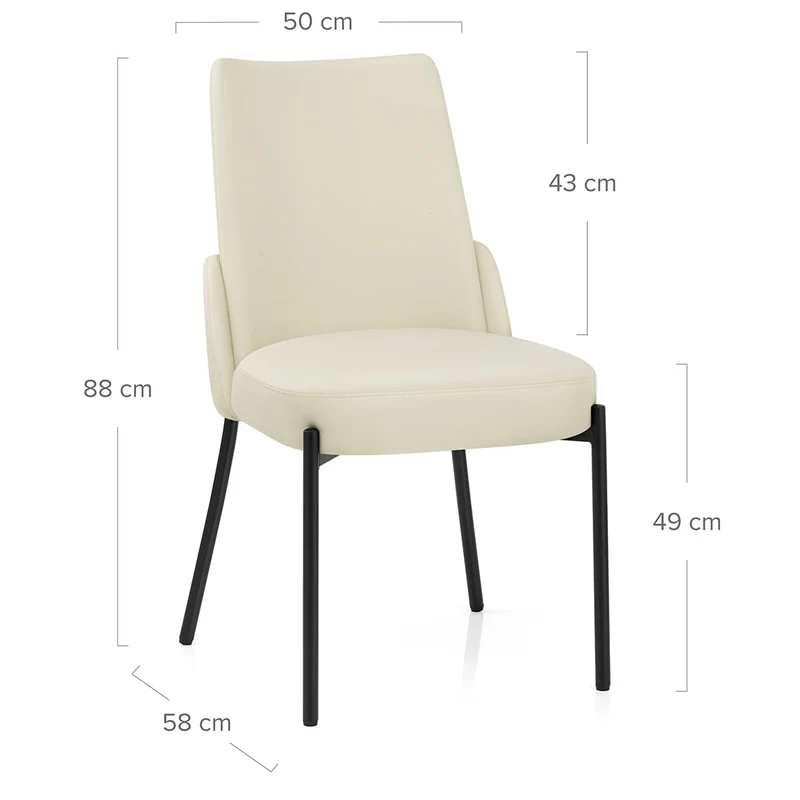 Chaise Faux Cuir - Juno Crème