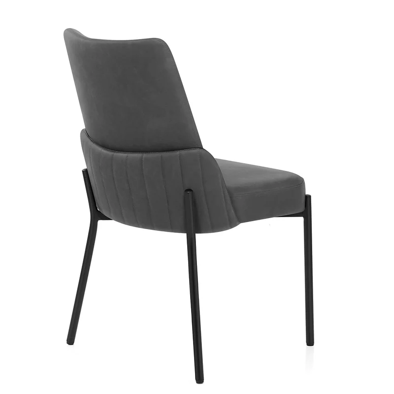 Chaise Faux Cuir - Juno Gris Foncé