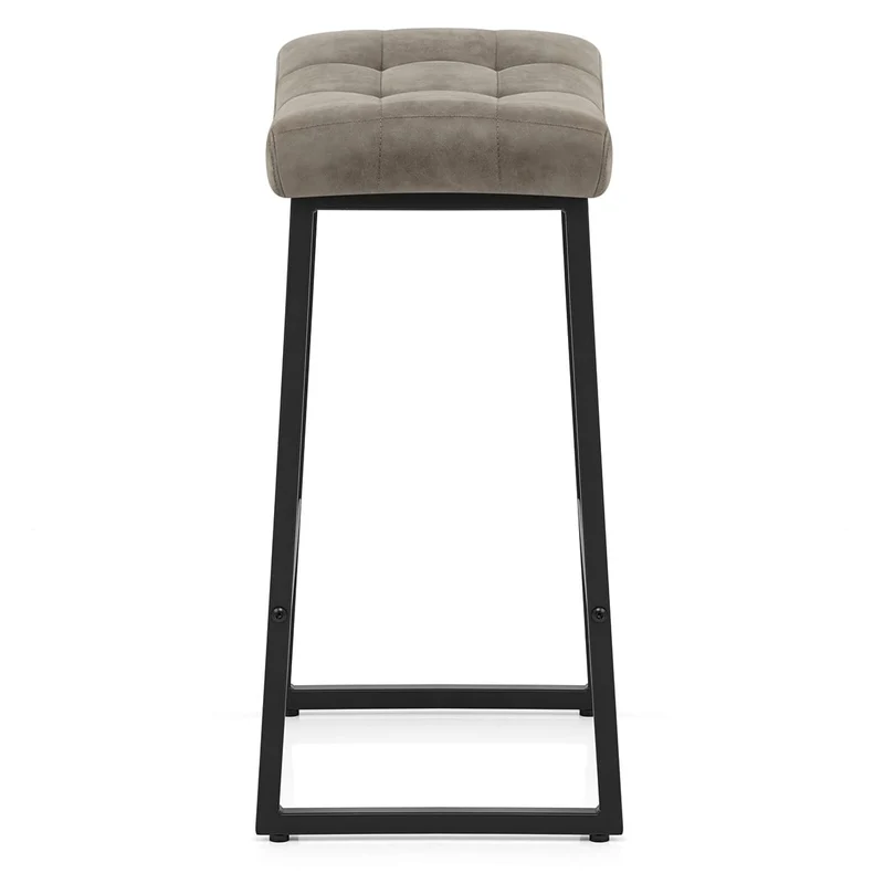 Tabouret Faux Cuir - Jago Gris Antique