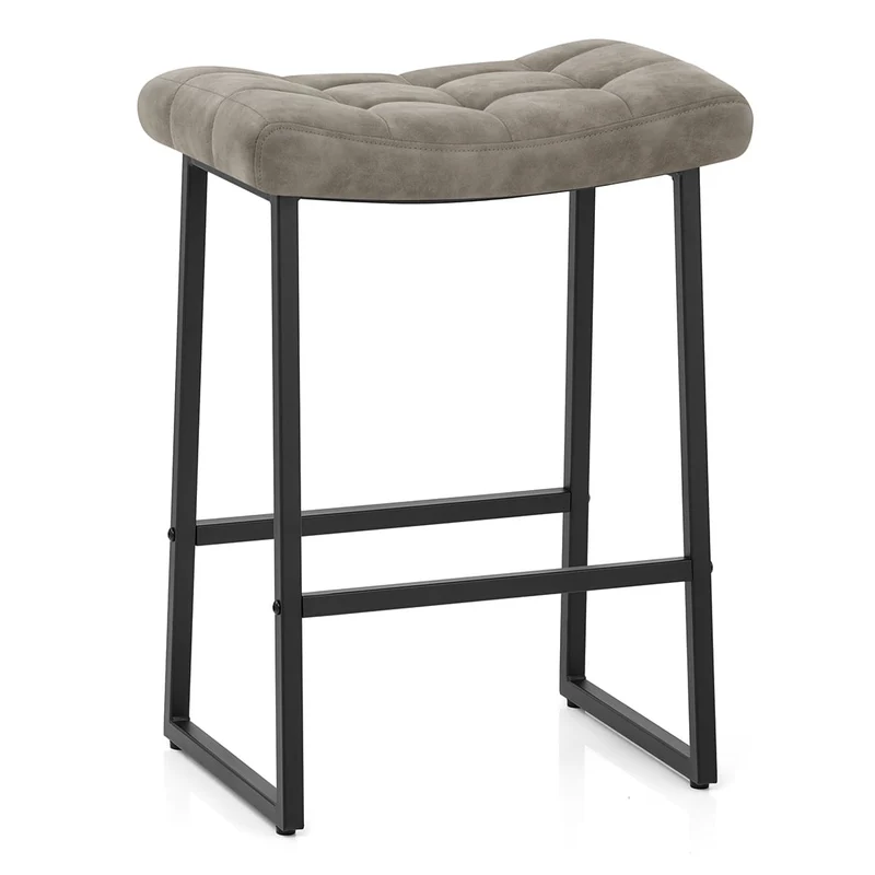 Tabouret Faux Cuir - Jago Gris Antique