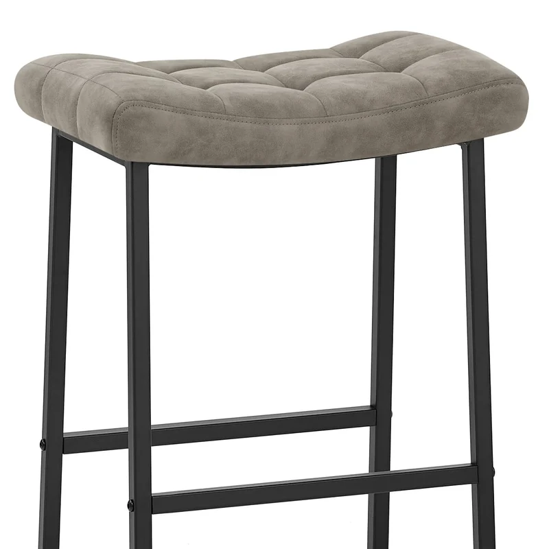 Tabouret Faux Cuir - Jago Gris Antique