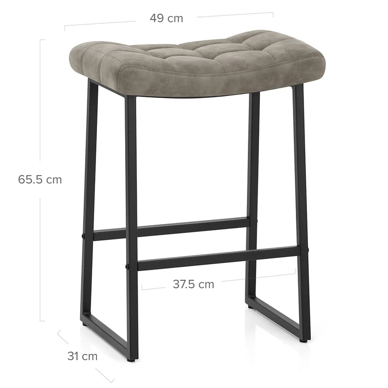 Tabouret Faux Cuir - Jago Gris Antique