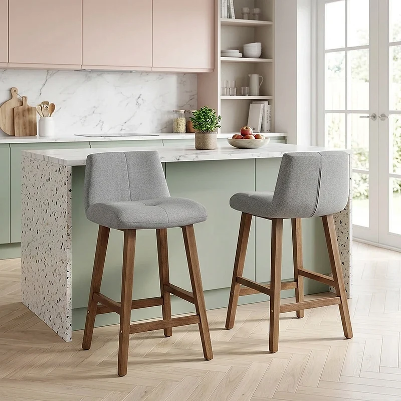 Tabouret de Bar Tissu - Impulse Gris