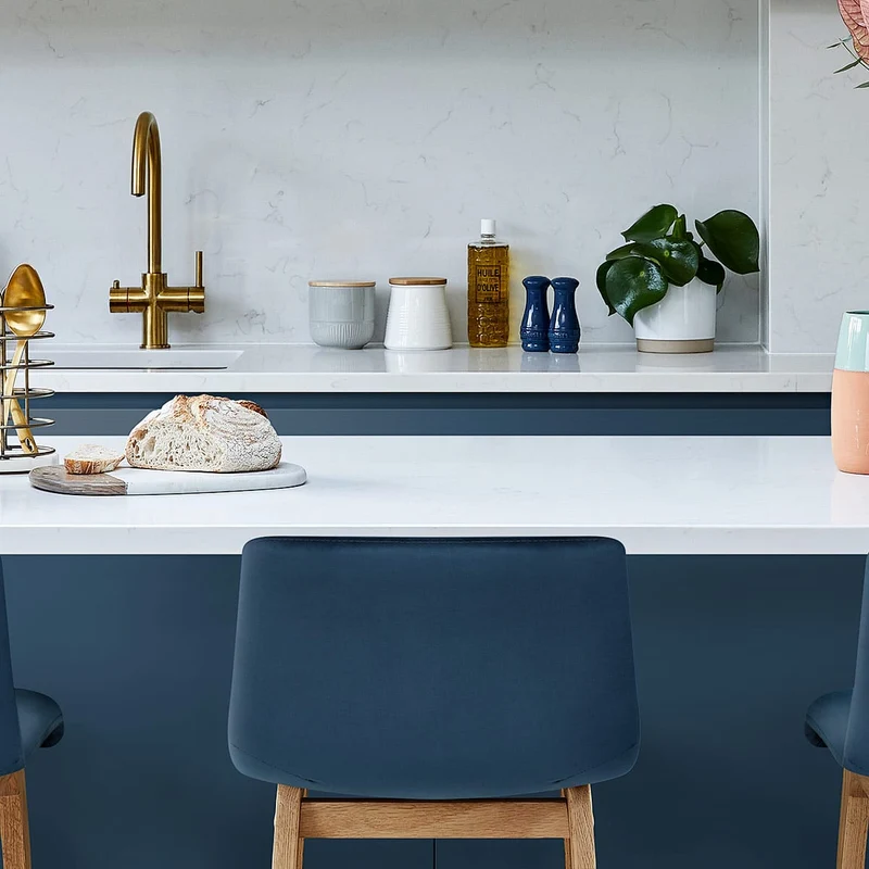 Tabouret de Bar Velours - Haut Drift Bleu