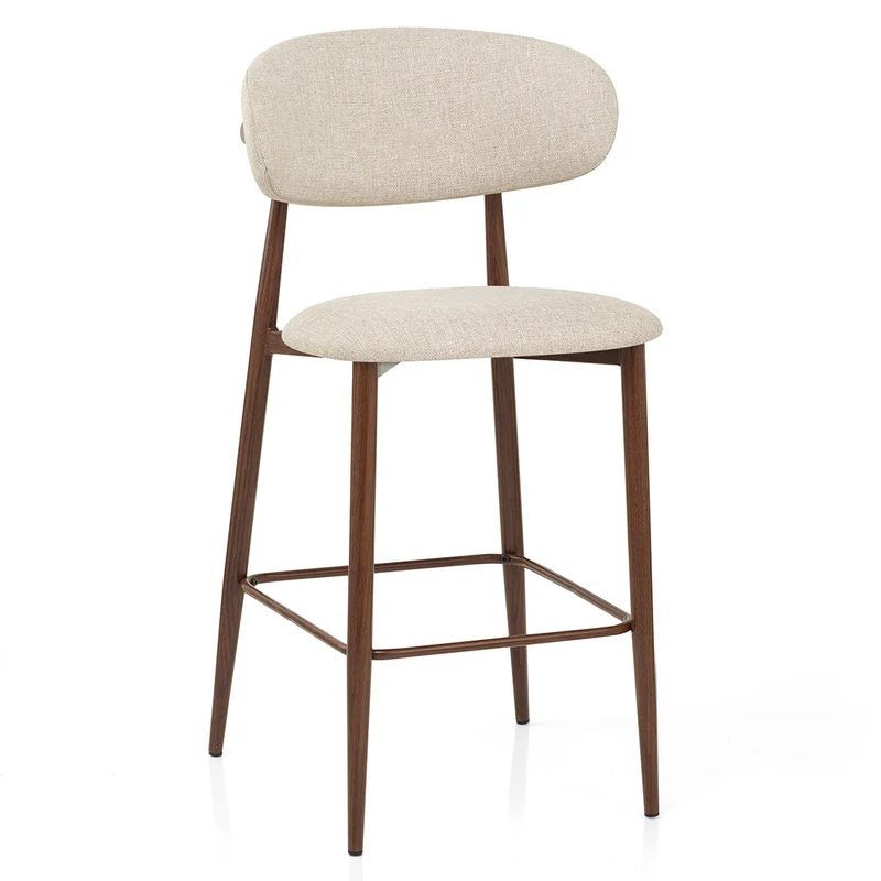 Tabouret de Bar Tissu - Harrow Crème