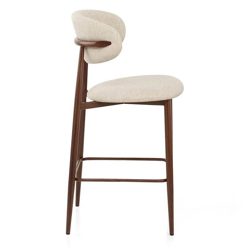 Tabouret de Bar Tissu - Harrow Crème