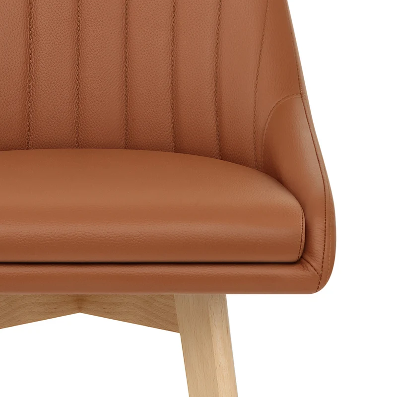 Tabouret de Bar Cuir Veritable Bois - Hamilton Marron