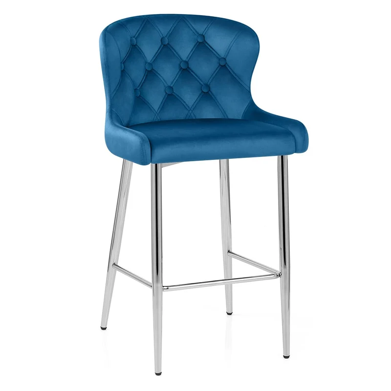 Tabouret Velours - Grace Bleu