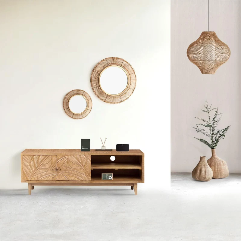 Meuble TV 2 portes 2 niches | Manguier Floria II