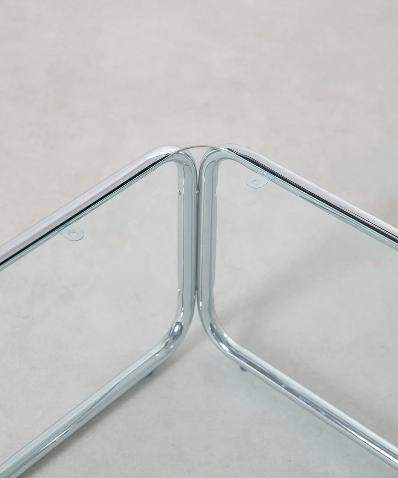 Mesa de Centro Rectangular de Metal y Cristal Templado Mai (120x60cm)