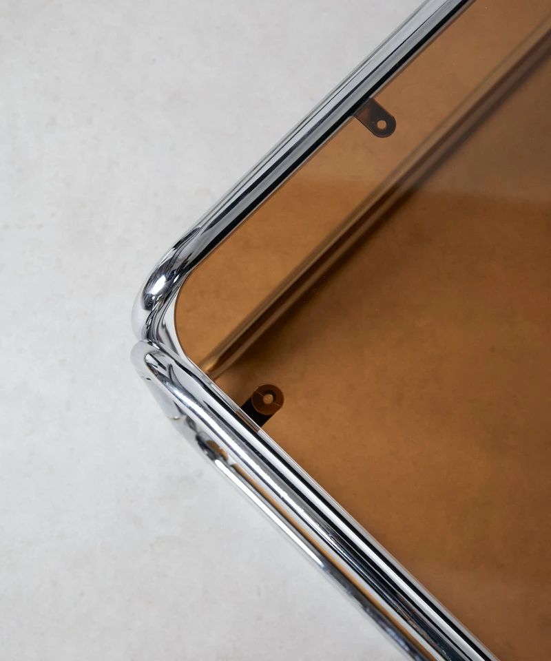 Mesa de Centro Rectangular de Metal y Cristal Templado Mai (120x60cm)