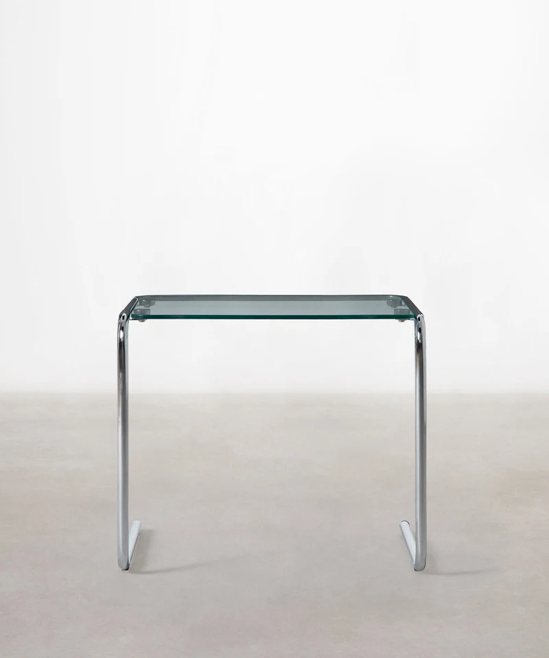 Mesa Auxiliar de Metal y Cristal Templado Bonet