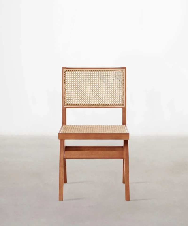 Silla de Comedor en Madera y Ratán Chiara