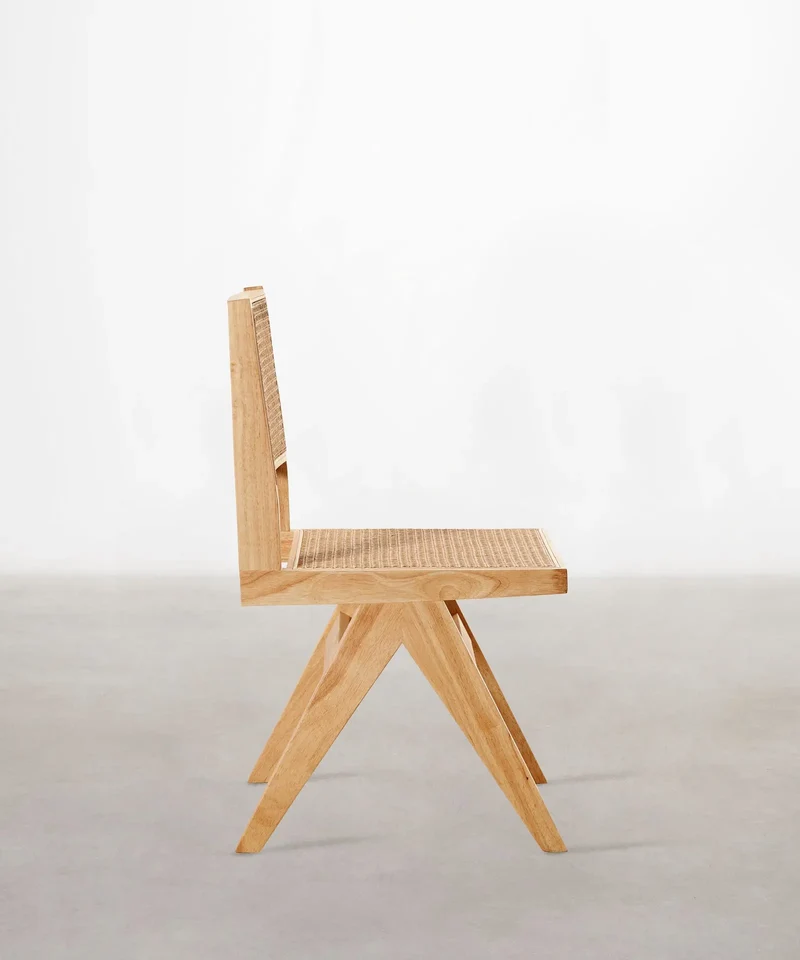 Silla de Comedor en Madera y Ratán Chiara