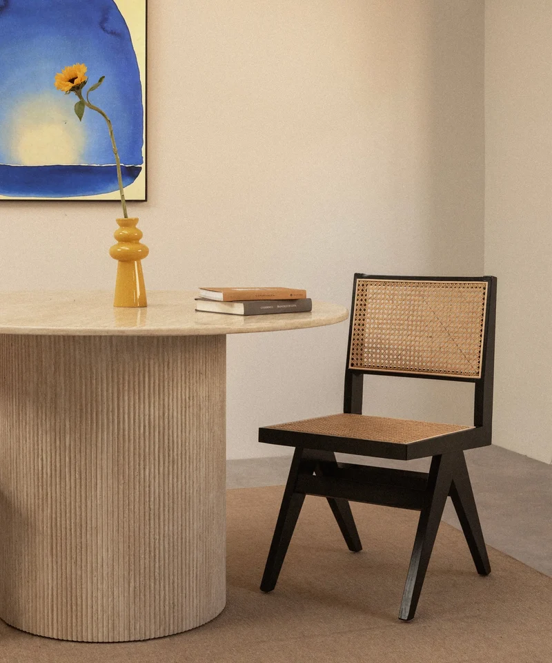 Silla de Comedor en Madera y Ratán Chiara