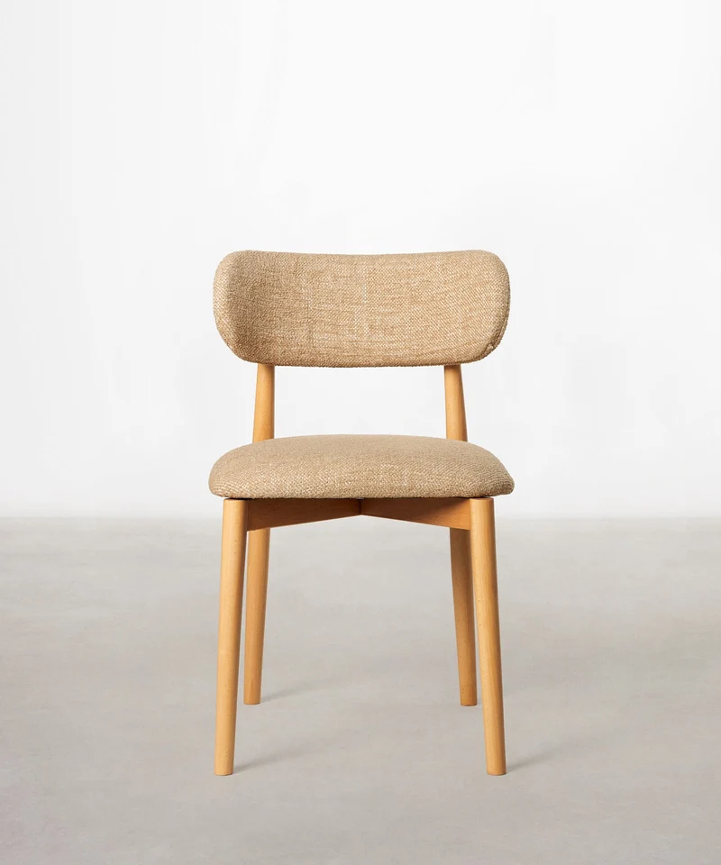 Silla de Comedor en Madera y Tapizada Dean