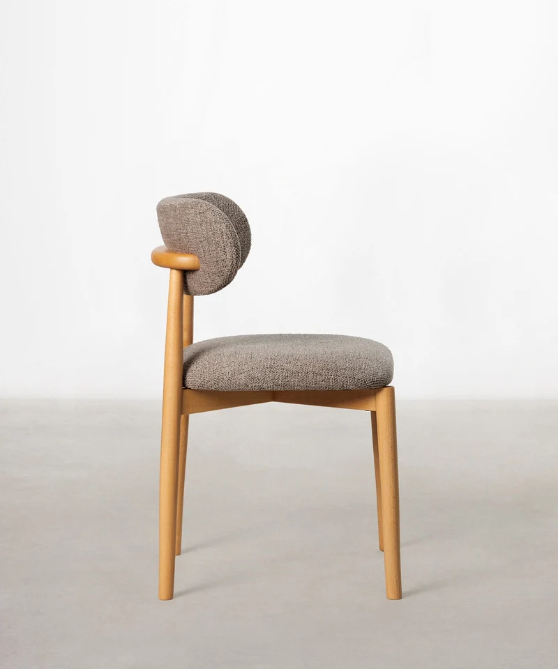 Silla de Comedor en Madera y Tapizada Dean