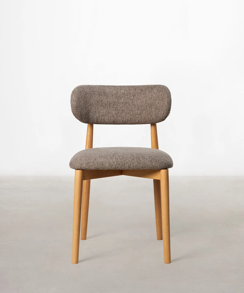Silla de Comedor en Madera y Tapizada Dean