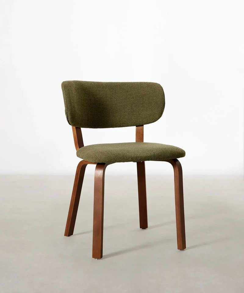 Silla de Comedor en Madera y Tapizada Benton
