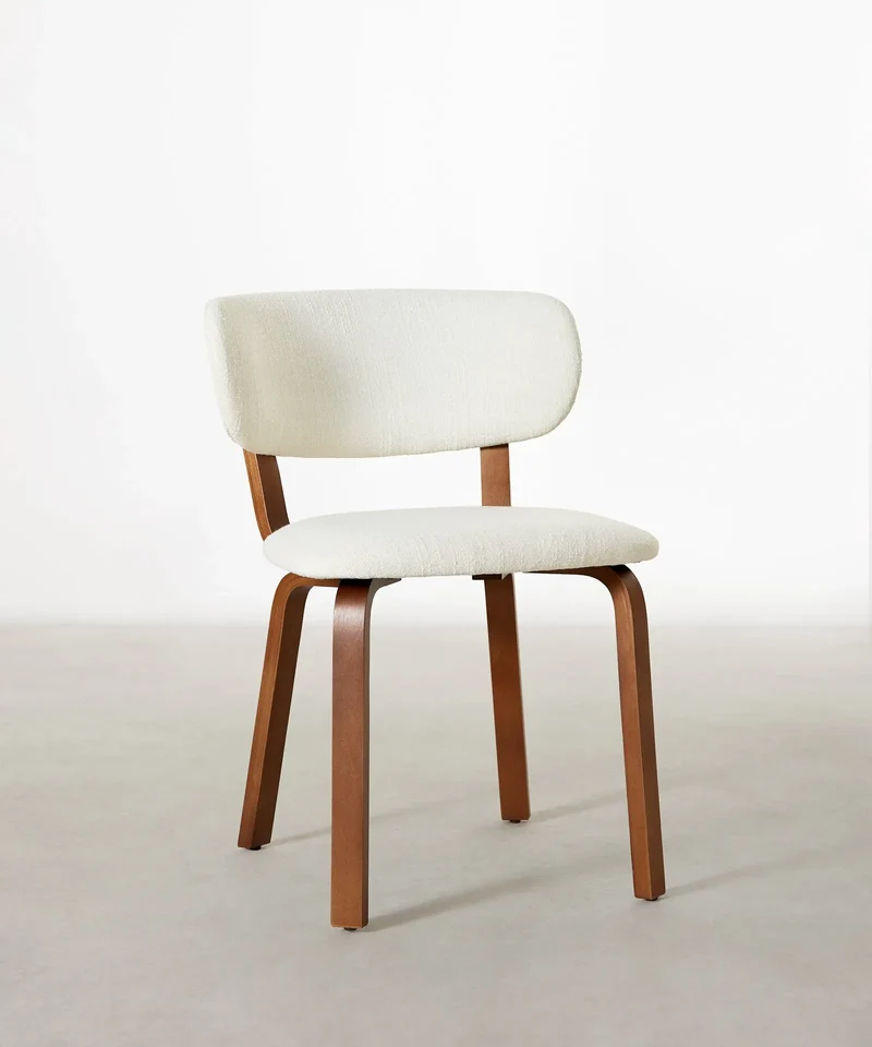 Silla de Comedor en Madera y Tapizada Benton