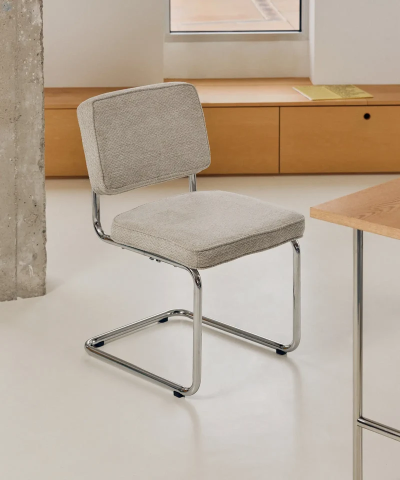 Silla de Comedor Tela y Metal Anela
