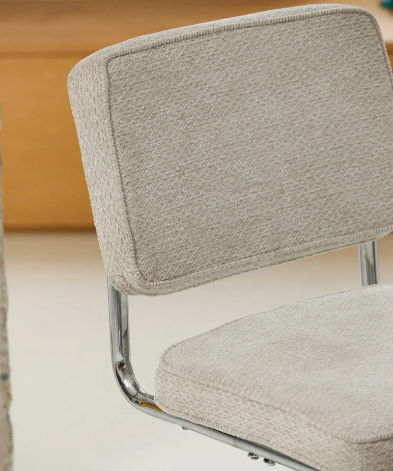 Silla de Comedor Tela y Metal Anela