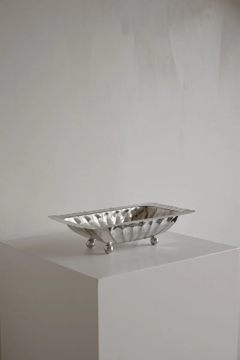 Vintage Silver-Plated Fluted Dish
