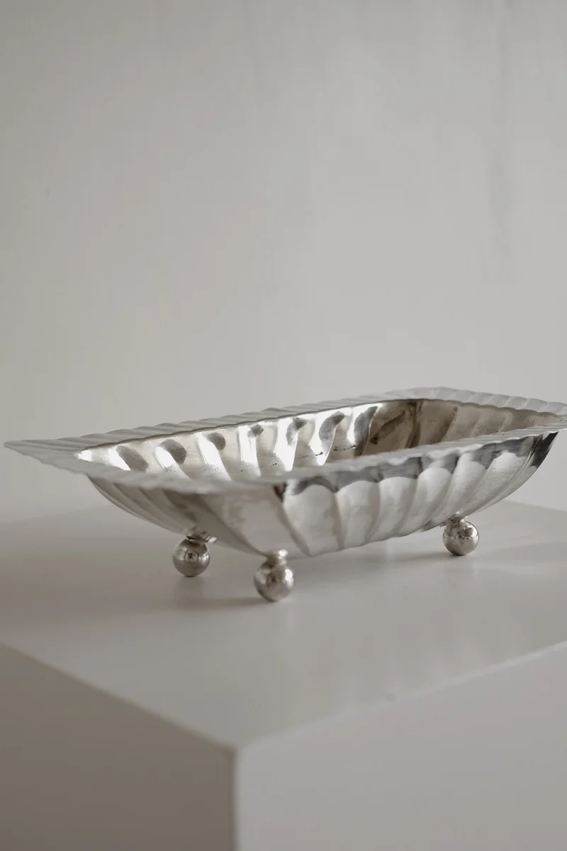Vintage Silver-Plated Fluted Dish