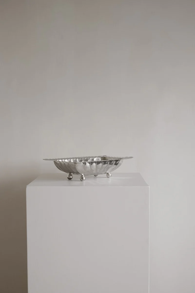Vintage Silver-Plated Fluted Dish