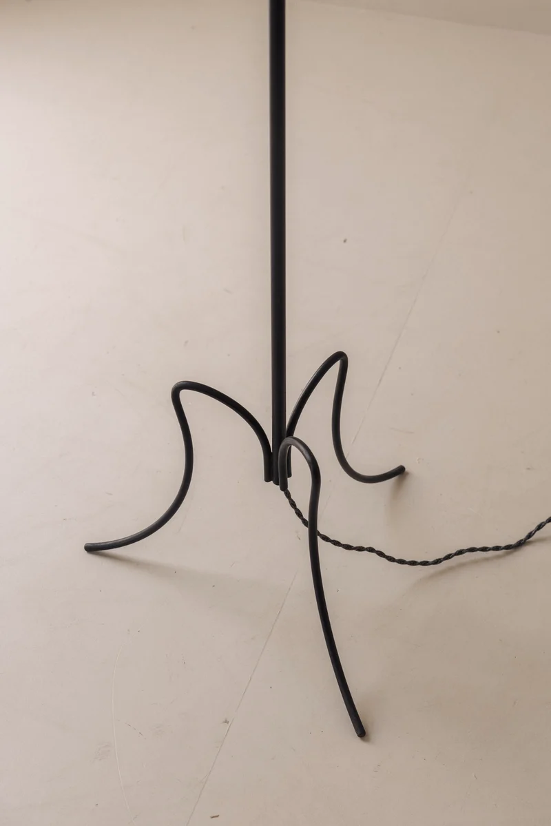 Vintage French Sculptural Adjustable Tripod Brass Floor Lamp, 1950s
