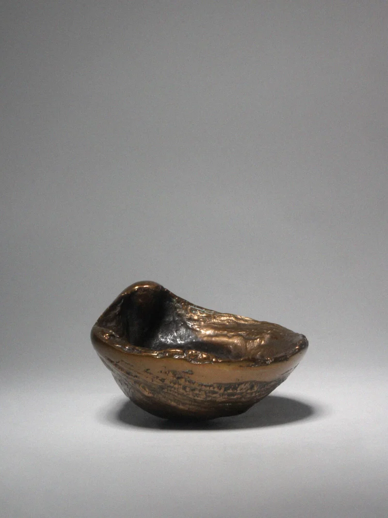 Antique Bronze Shell Bowl Sculpture